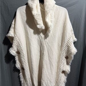 Cozy Knit Poncho with Button Accents